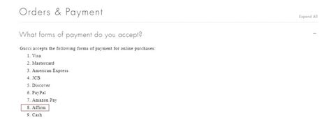 gucci payment options